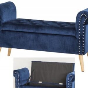 PANCA IMPERO VELVET BLU 112*40*62CM
