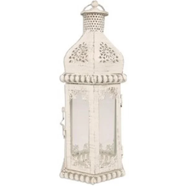 LANTERNA SEDA BEIGE 14*12*34 CM