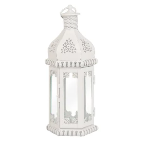 LANTERNA SEDA BIANCA 14*12*34 CM