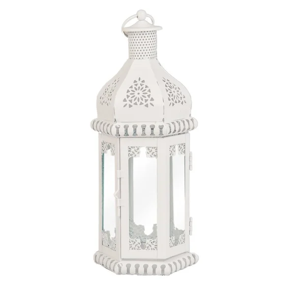 LANTERNA SEDA BIANCA 14*12*34 CM