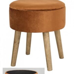 POUF SIVIGLIA VELLUTO ARANCIONE D.36*42CM