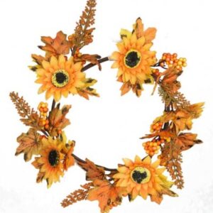 GHIRLANDA AUTUNNO 5 GIRASOLI 35CM