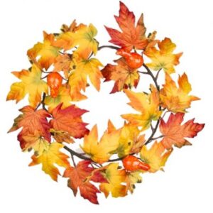 GHIRLANDA AUTUNNO FOGLIE E ZUCCA 35CM