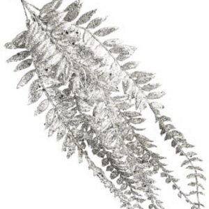 PENDENTE FOGLIE XMAS SILVER 45CM