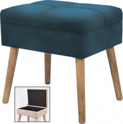 SGABELLO CONTENITORE WONDER VELLUTO BLU 45*35*35CM