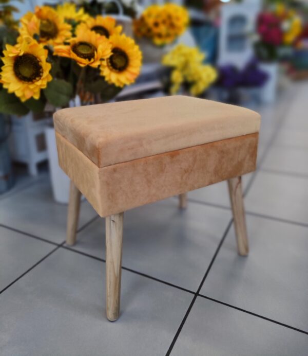 SGABELLO CONTENITORE WONDER VELLUTO ARANCIONE 45*35*35CM - immagine 2