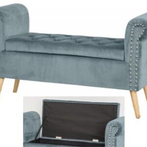 PANCA IMPERO VELVET ACQUAMARINA 112*40*62CM