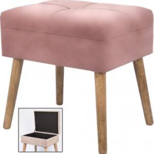 SGABELLO CONTENITORE WONDER VELLUTO ROSA ANTICO 45*35*35CM