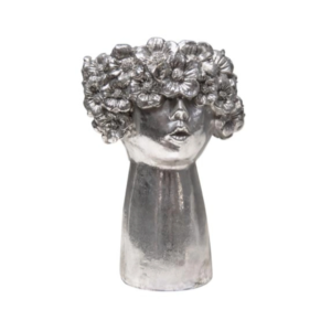 VASO DONNA FIORI ARGENTO 18*16,5*27,5CM