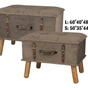 SGABELLO VALIGIA VELVET GRIGIO