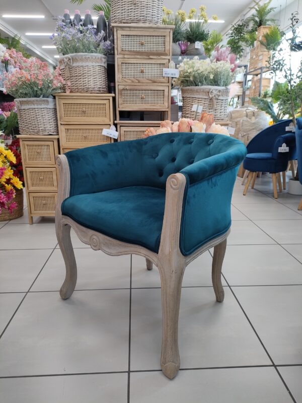 POLTRONA VERSAILLES BLU VELVET 61*61*71CM - immagine 2