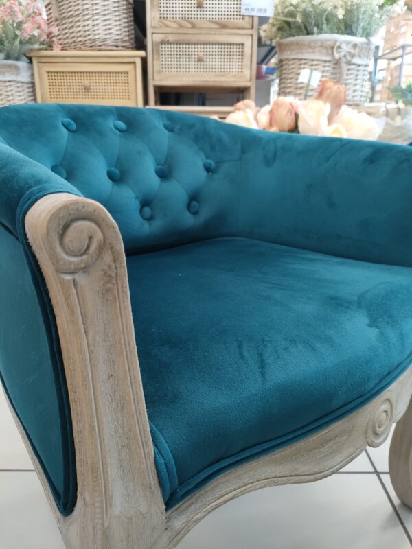 POLTRONA VERSAILLES BLU VELVET 61*61*71CM - immagine 3