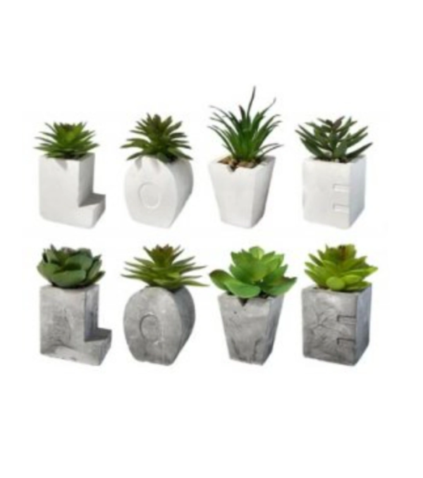 SET VASETTI LOVE 4 PEZZI 5,5*4*10CM