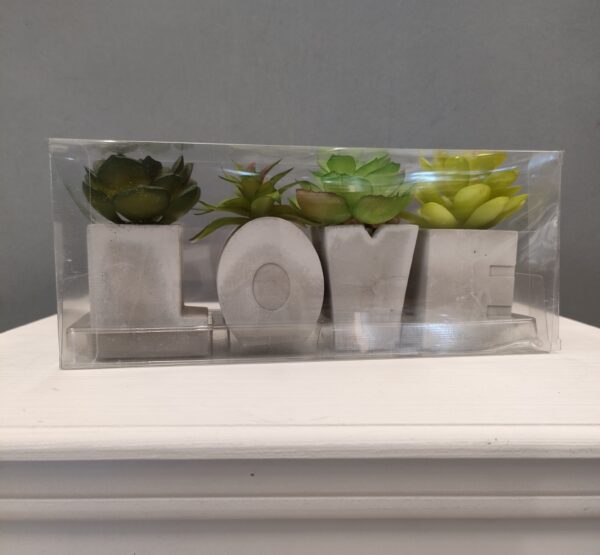 SET VASETTI LOVE 4 PEZZI 5,5*4*10CM - immagine 3