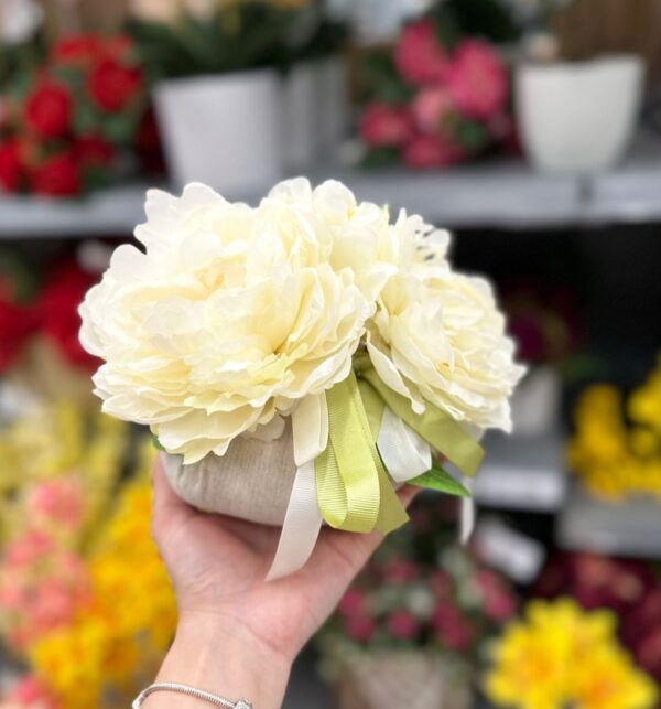 BUSH PEONIE DECORATIVO FERMAPORTA D.16*20CM 3 ASS. - immagine 2