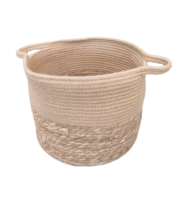 CESTA INTRECCIATA NATURALE D.35*H.28CM