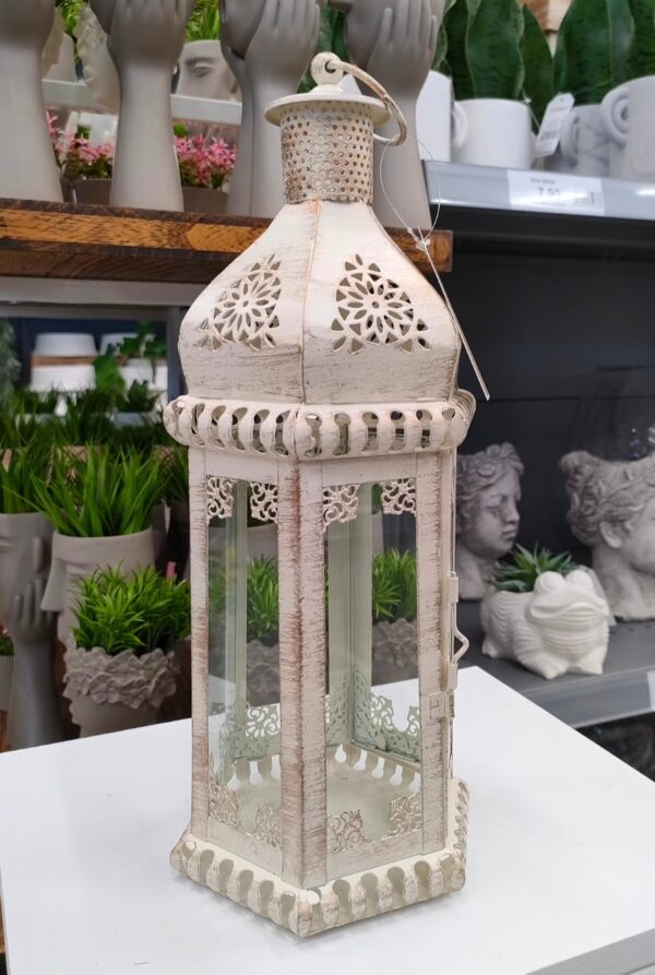 LANTERNA SEDA BEIGE 14*12*34 CM - immagine 2