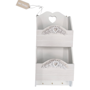 PORTALETTERE A PARETE SHABBY 2 CASS. 18*6,5*39CM