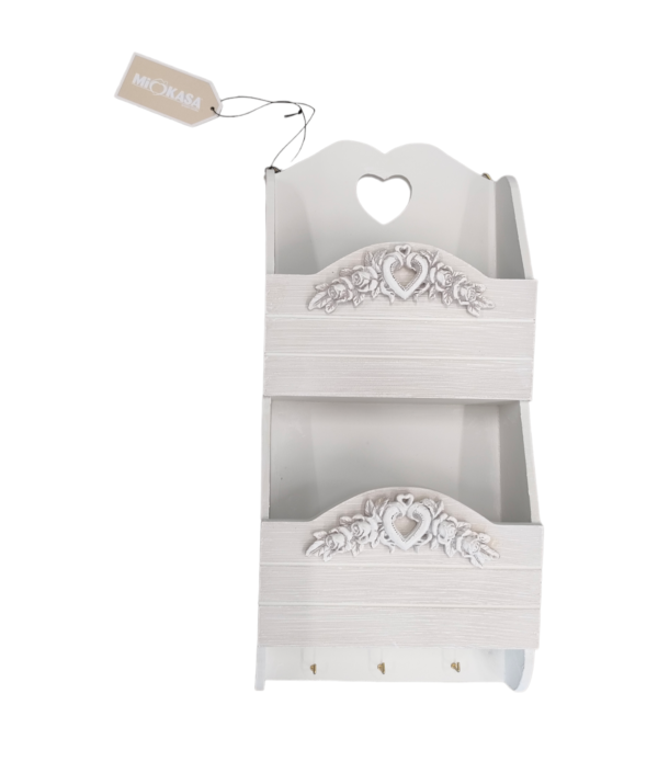 PORTALETTERE A PARETE SHABBY 2 CASS. 18*6,5*39CM