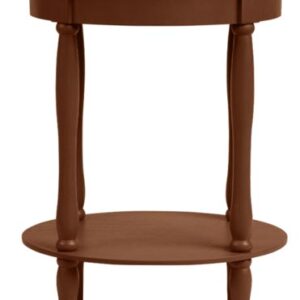 TAVOLINO COLONIALE OVALE COLOR NOCE 50*40*66CM