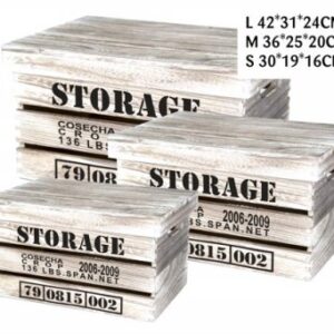 S/3 CASSETTA STORAGE WHITE