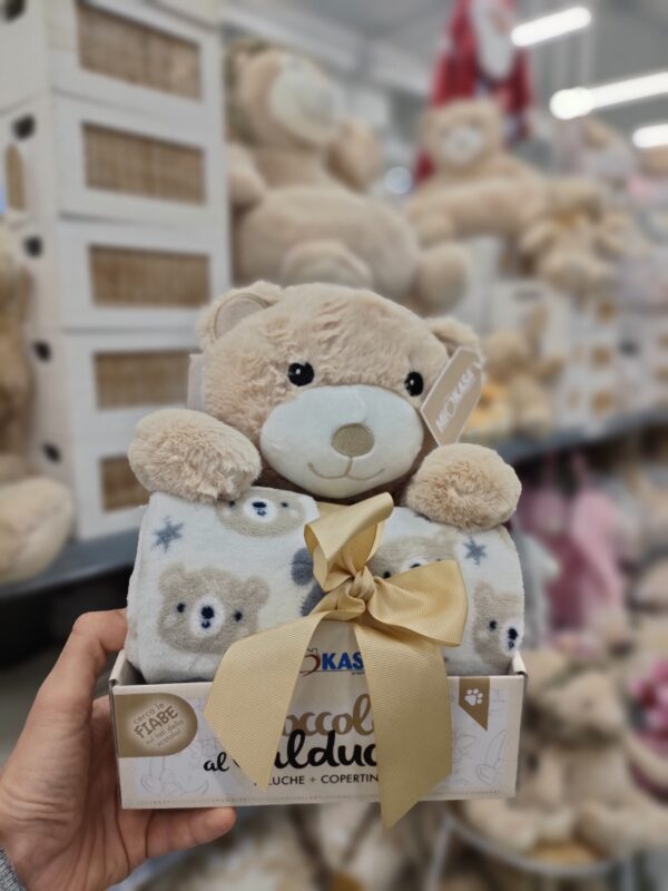 Set Peluche Orsetto 24Cm + Lenzuolo 90*75Cm 4 - immagine 2