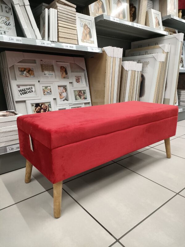 Panca Valencia Velluto Bordeaux 100*40*40cm