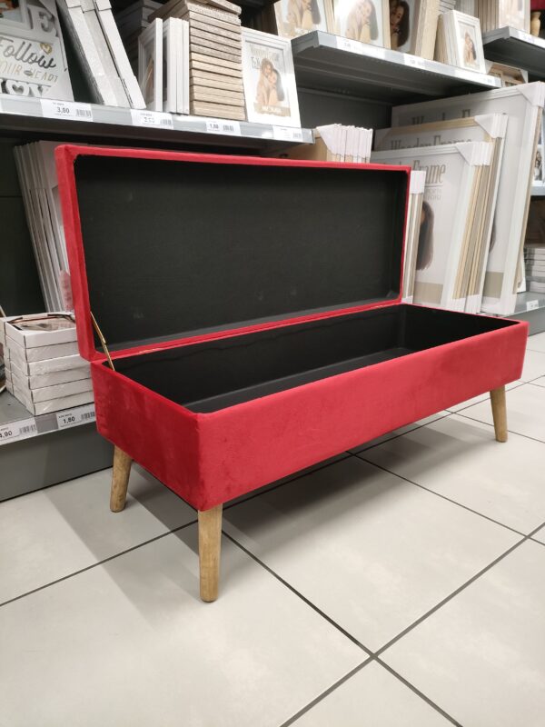 Panca Valencia Velluto Bordeaux 100*40*40cm - immagine 2