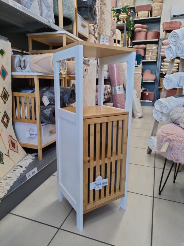 Mobiletto Con Sportello White Bamboo 31*32*90,5Cm - immagine 2