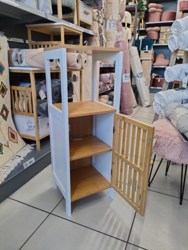 Mobiletto Con Sportello White Bamboo 31*32*90,5Cm - immagine 3