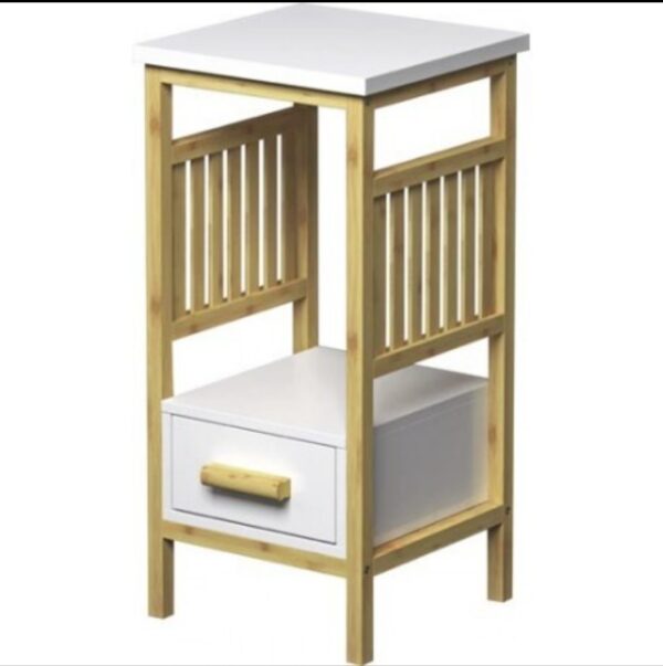 MOBILETTO 1 RIPIANO WHITE BAMBOO 38*38*61,5CM - immagine 2