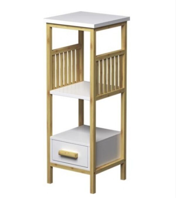 MOBILETTO 2 RIPIANI WHITE BAMBOO 38*38*96CM - immagine 2