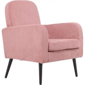 Poltrona Con Braccioli A Coste Rosa 74*78*86Cm
