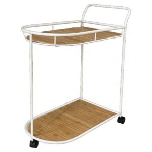 Carrello 2 Ripiani White Bamboo 60,5*33*69,5Cm