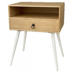 Comodino Single White Bamboo 40*29,5*50Cm
