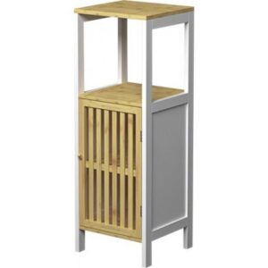 Mobiletto Con Sportello White Bamboo 31*32*90,5Cm