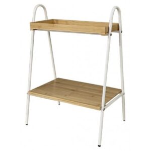 Mobiletto Triangolo 2 Ripiani White Bamboo 42*30*59Cm
