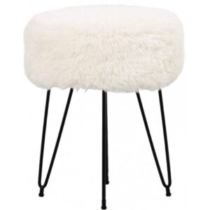 Pouf Finta Pelliccia Alaska Crema 35*35*43Cm