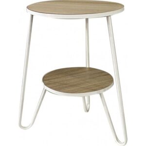 Tavolino 2 Livelli White Wood 45*45*55,5Cm