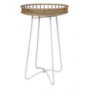 Tavolino Alto White Bamboo 40*40*66,5Cm