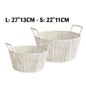 S/2 Cestino White Rope Tondi