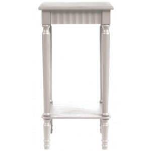 Tavolino Coloniale Rett. Bianco 36*36*71Cm