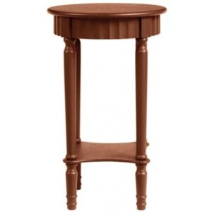 Tavolino Coloniale Tondo Color Noce 40*40*66Cm