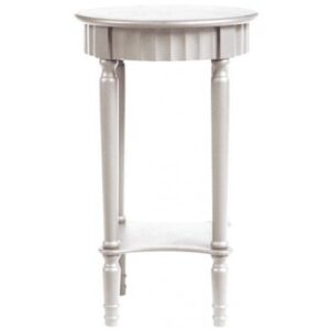 Tavolino Coloniale Tondo Bianco 40*40*66Cm