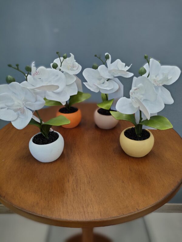 Mini Orchidea White Real Touch 5,5*5,5*17Cm - immagine 2