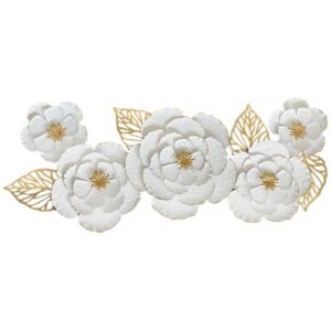 Deco Parete Metal Flowers Gold 100*6*36Cm