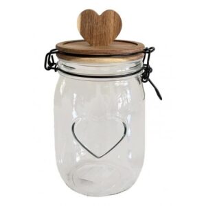 Barattolo Wooden Heart Lid 11*20,3Cm