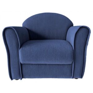 Poltrona Kids Low Velluto A Coste Blu 50*39*44Cm