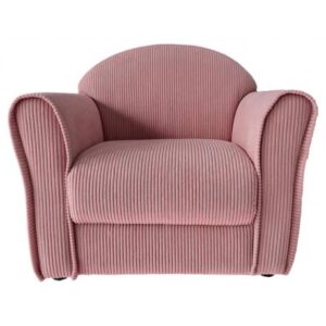 Poltrona Kids Low Velluto A Coste Rosa Antico 50*39*44Cm