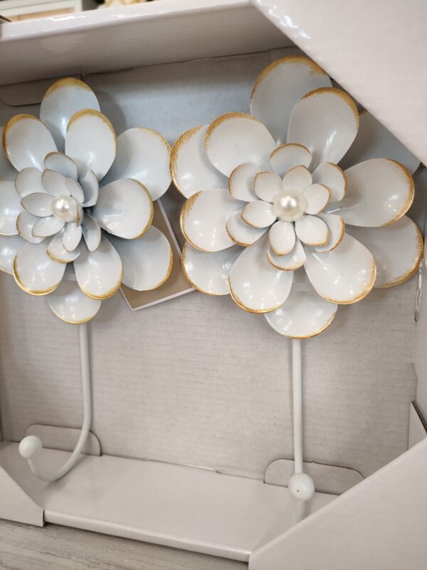 Gancio Fiore in Metallo Gold 2 Pezzi 12*4,5*18,5cm - immagine 2